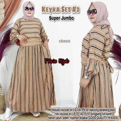 keyra-choco set stelan setelan 1set oneset baju pakaian kemeja shirt blouse bluse blus rok bawahan s
