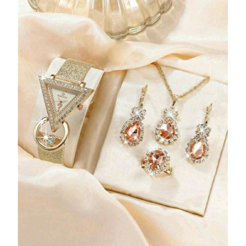 Set Jam Tangan Cantik.Jam Fashion.Jam cewek.Jam tangan cantik.Set Jam Tangan cewek