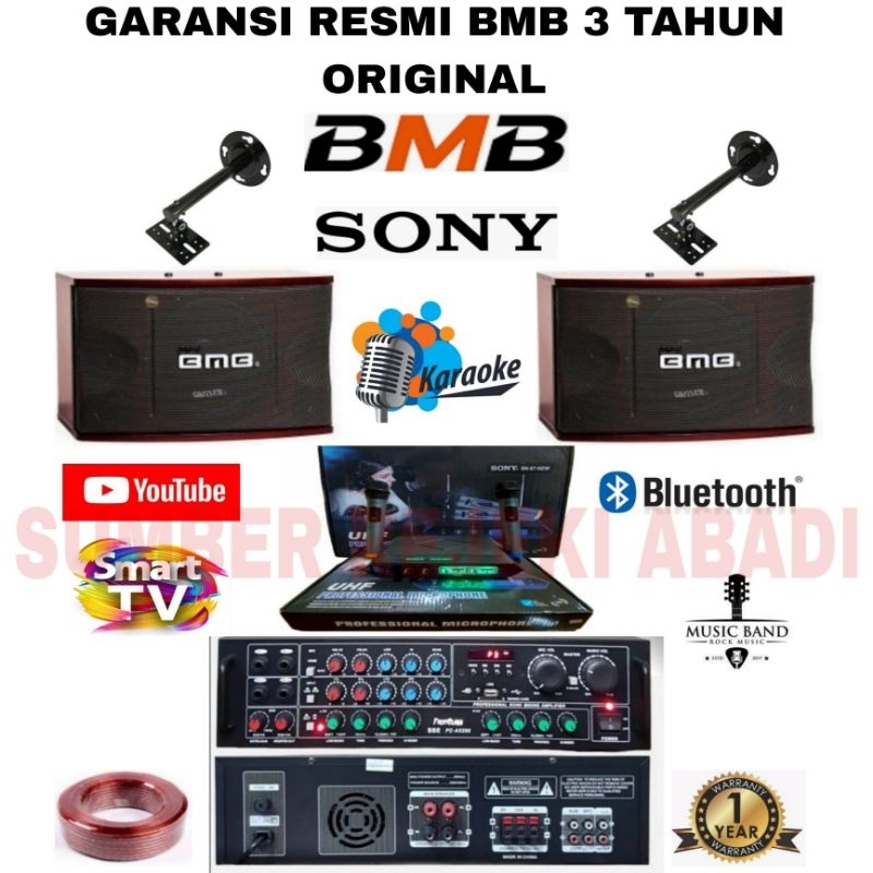 DISTRIBUTOR PAKET SOUND BMB KARAOKE 10 INCH BLUETOOTH SMARTV SIAP NYANYI MIC WIRELESS 1