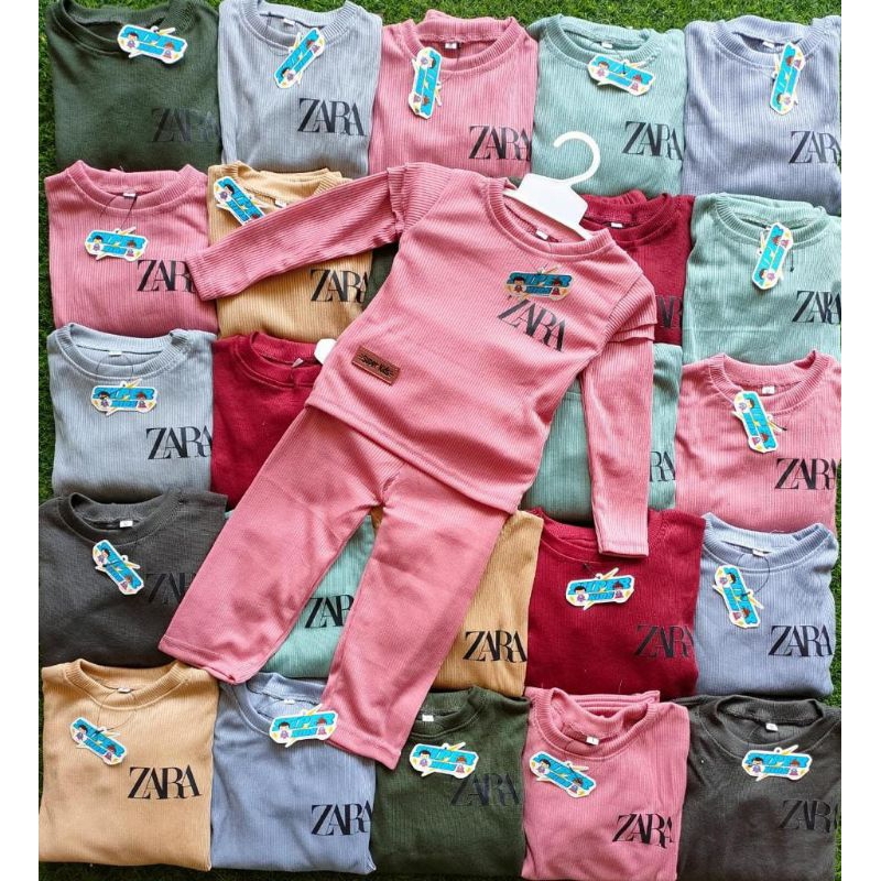 Setelan anak perempuan knit zara 1-5 tahun