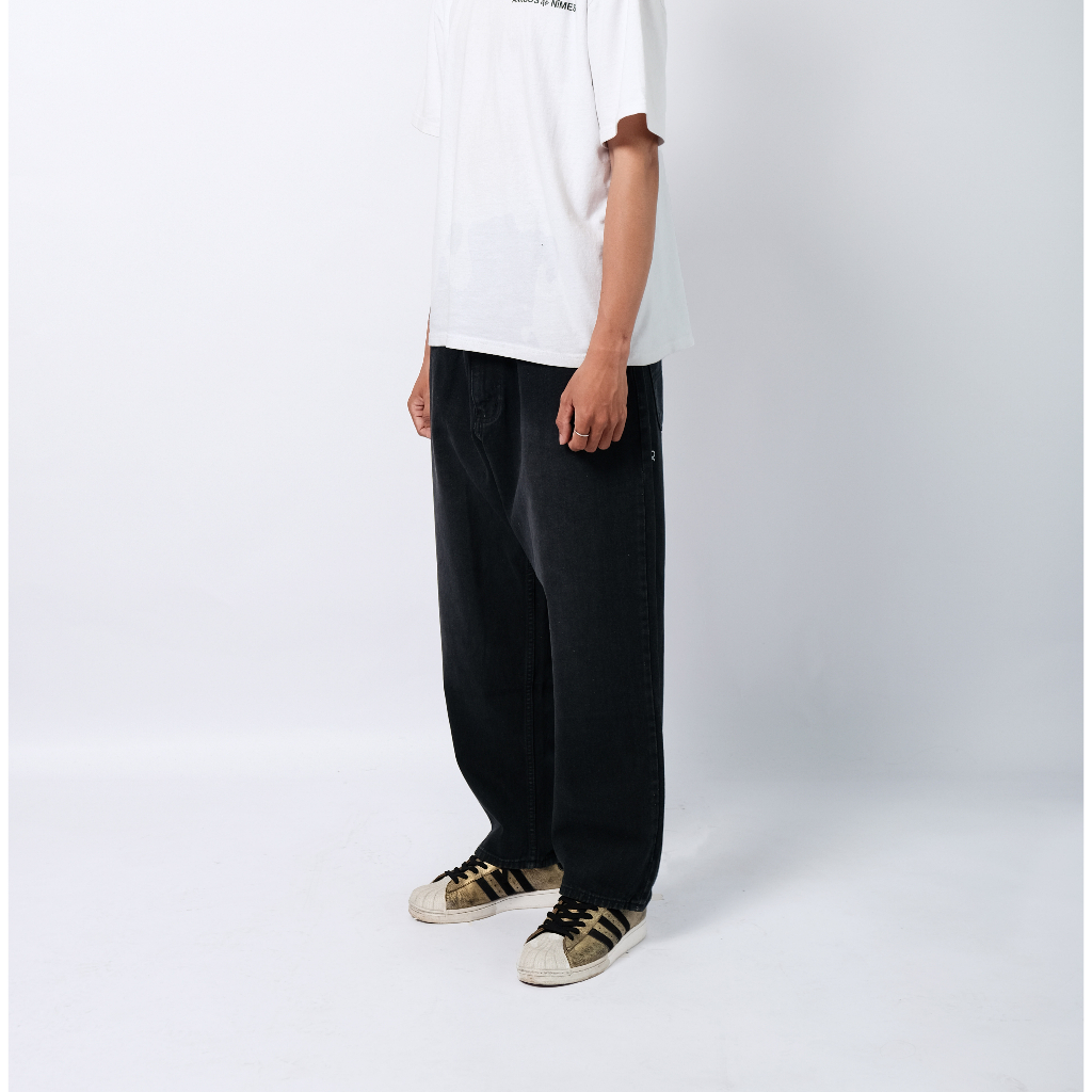 AMIGOS de NIMES - HOMEBOYZ BLACK WASHED - BIG BAGGY PANTS