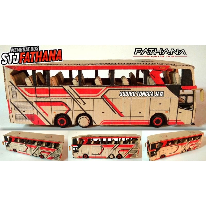miniatur bus dari kardus