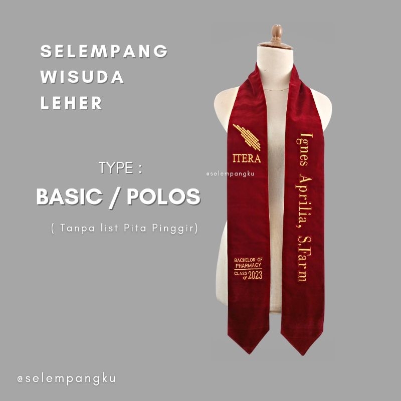 Selempang Wisuda Leher Bludru | Selempang Wisuda Bordir
