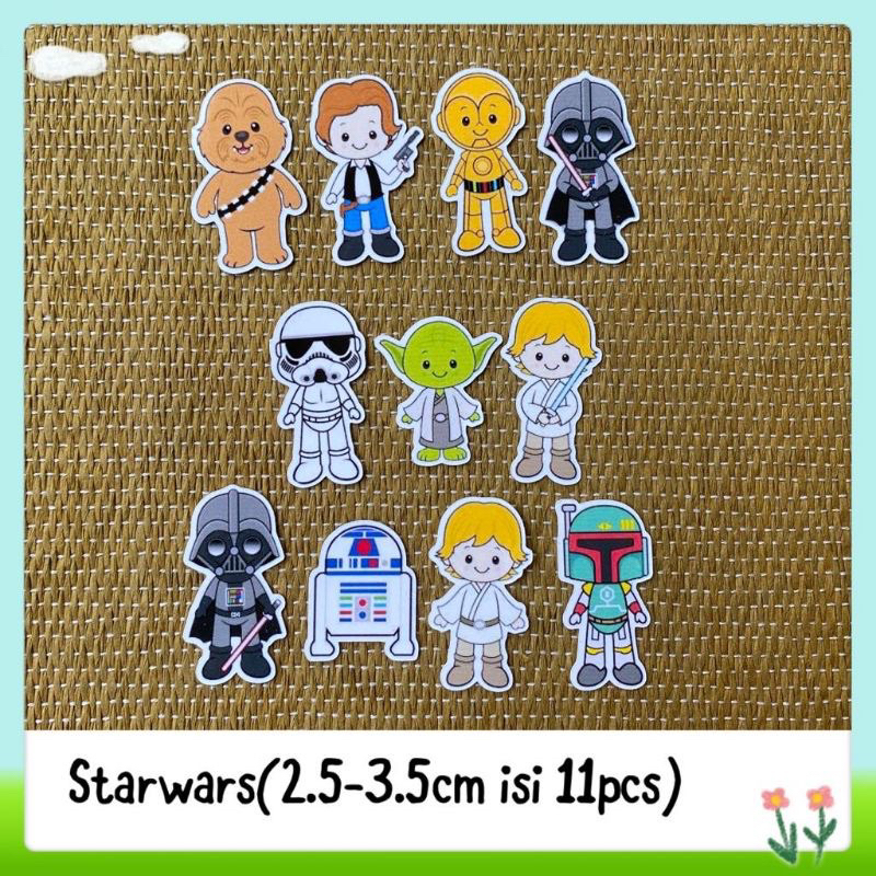 

11pcs sticker tempelan glossy starwars