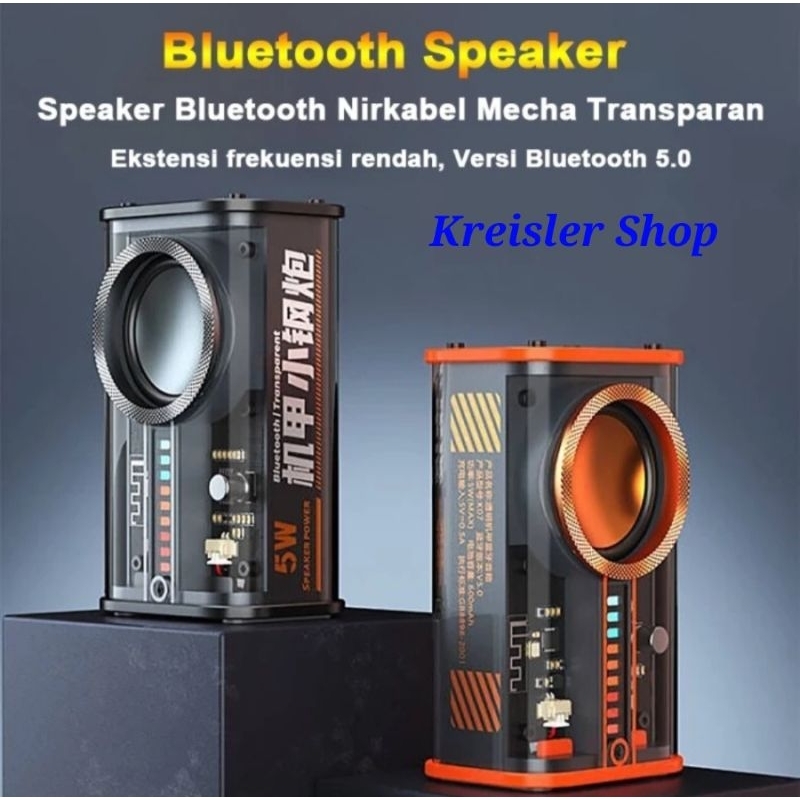 Speaker Bluetooth K07 K08 Wireless portable speaker Transparent and with LED display
