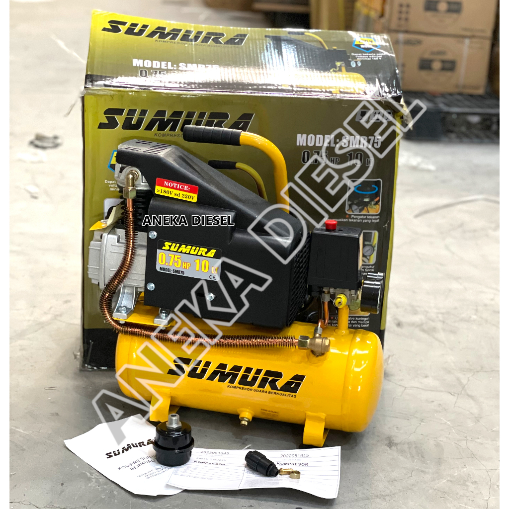 Kompresor Angin SUMURA SMR75 / Air Compressor SUMURA 3/4Hp 10L SMR 75 - Compressor Portabel Sumura