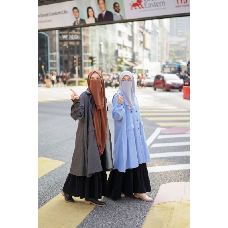 Halime Jacket By Khumaira Syar'i / Jaket Denim / Jaket Jumbo / Jaket Syar'i / Jaket Premium