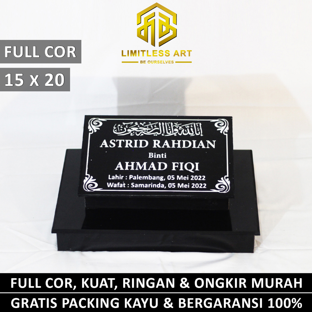 Batu Nisan Maesan Kepala Makam Kijing Full Set Dudukan Lengkap Granit Hitam Putih Kuburan Asli Ukir 