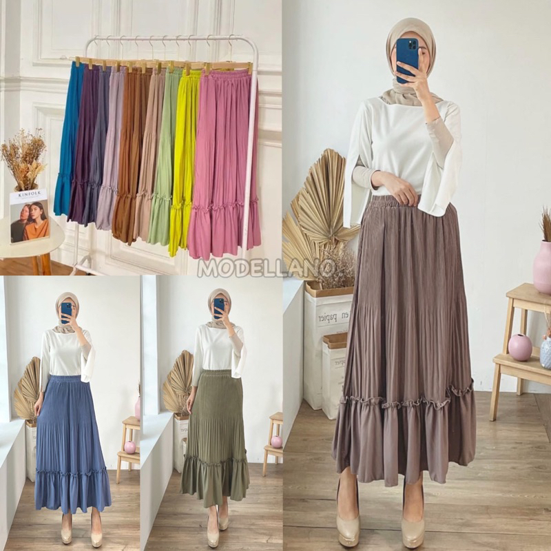 Rok Susun Clara Rok Canda Rok Tutu Tingkat Rok Polos Cantik Kerja Viral Grosir Pgmta Modellano