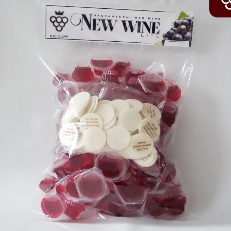 

Anggur Perjamuan Kudus Lite Cup + Hosti Ayat Kecil - Isi 100