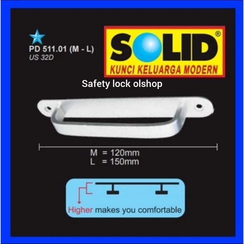 tarikan laci jendela PD 511.01 L 15cm solid