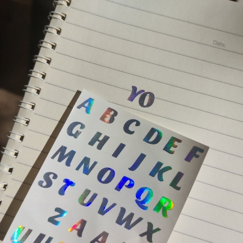 

[1 lbr] hologram alphabet sticker