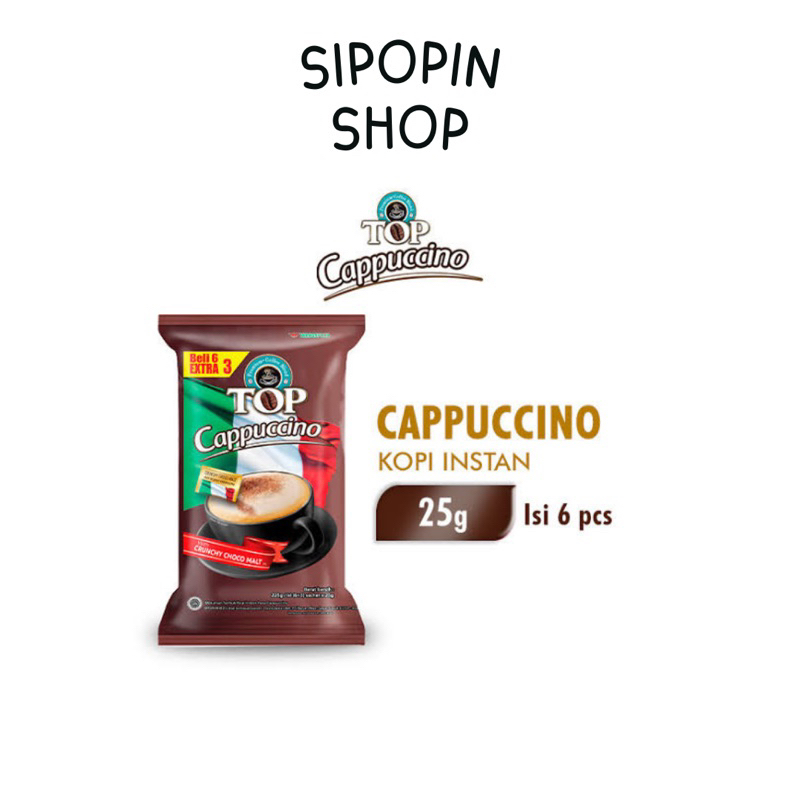 

Kopi TOP Cappucino kemasan pack isi 9