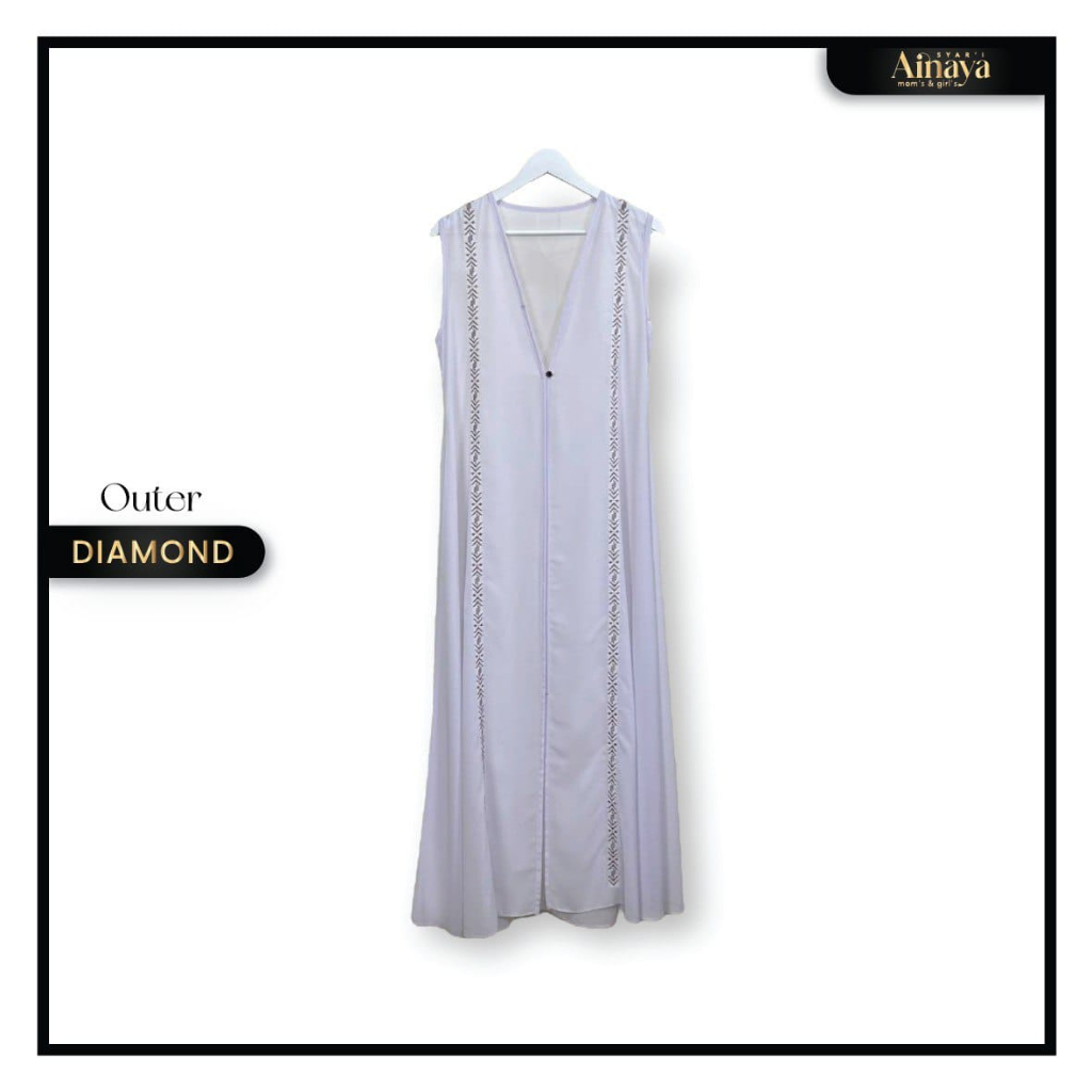 OUTER INAYA INAYALESSY HIJAB SYARI CERUTY UMROH HAJI - ORIGINAL LUARAN ROMPI BLAZER WANITA PUTIH HIT