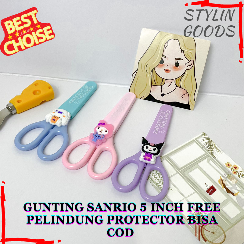 

GUNTING SANRIO 5 INCH FREE PELINDUNG PROTECTOR PEMOTONG LUCU PERLENGKAPAN ATK ALAT TULIS SEKOLAH KANTOR TAJAM BISA COD