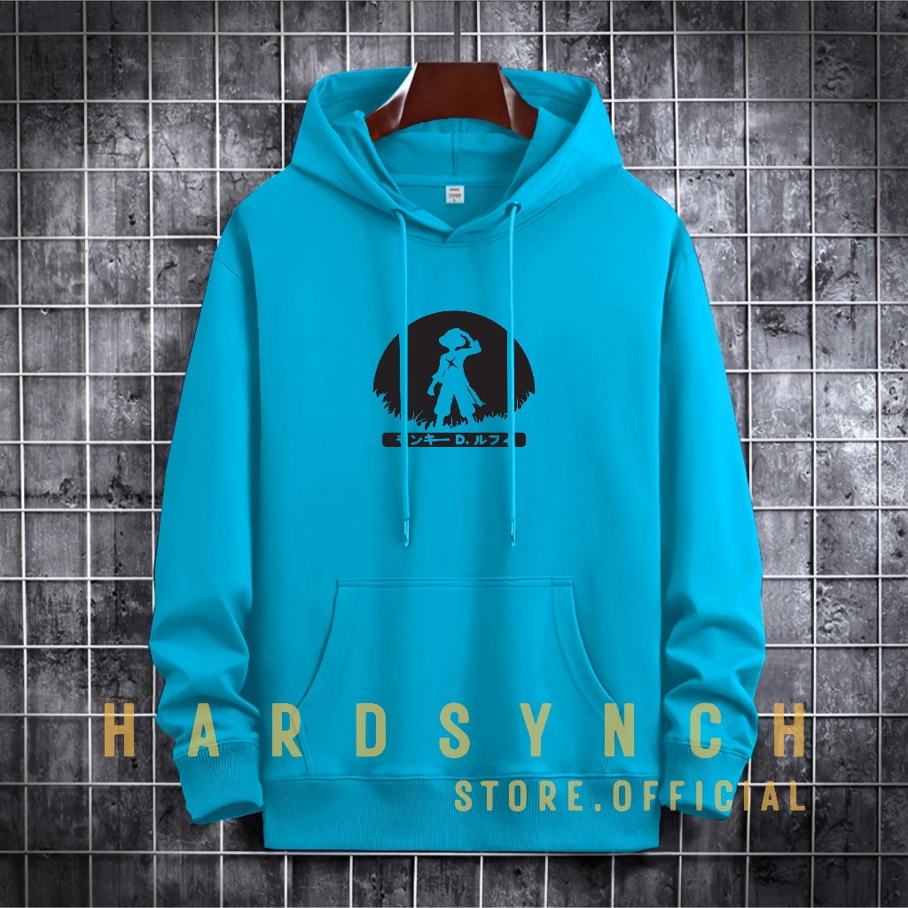 Sweater Hoodie Monkey D Luffy Bulat Unisex ( Pria &amp; Wanita ) Premium Quality S-XXL Cotton Fleece / Hoodie Korean Style / Sweater Hoodie / Hoodie Polos / Hoodie Wanita / Hoodie Pria / Sweater Hoodie Distro Original ( MDLB 114 )