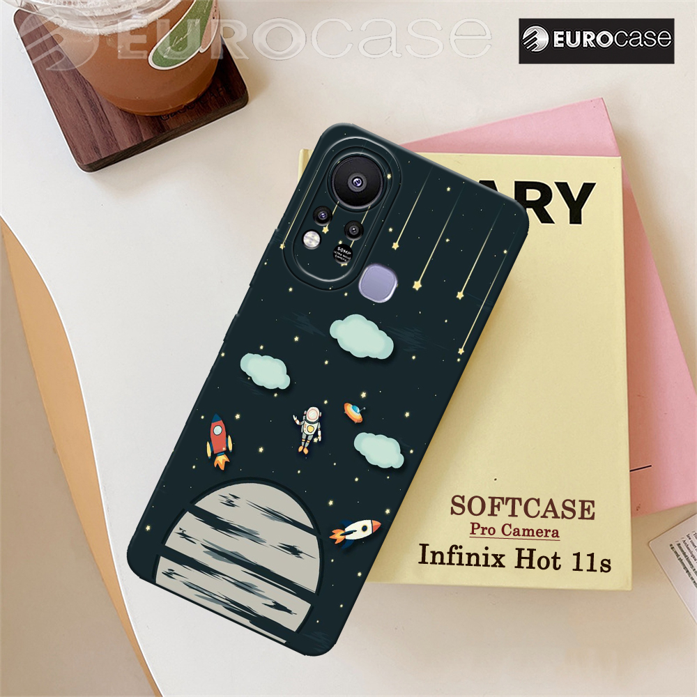 Casing Hp Infinix Hot 11S - Fashion Case Astronot - Soft Case Hp Infinix Hot 11S - Kesing Hp Infinix Hot 11S - Case Karakter Cewek / Cowok - Case Terbaru - Aksesoris Handphone - Silikon - Casing Hp Murah - TPU Pro Camera