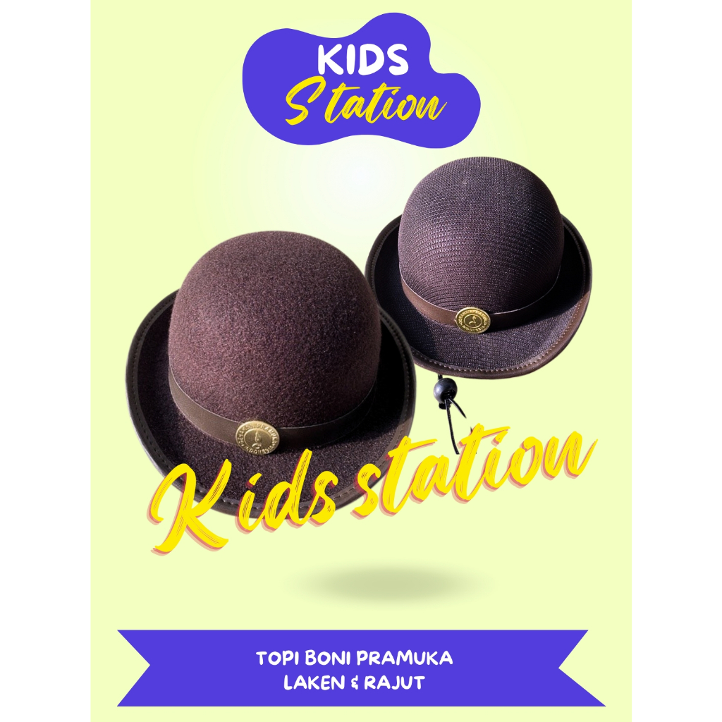 Topi Pramuka Topi Boni Perempuan Ceweki Rajut Laken Topi Pramuka Siaga Penggalang Penegak