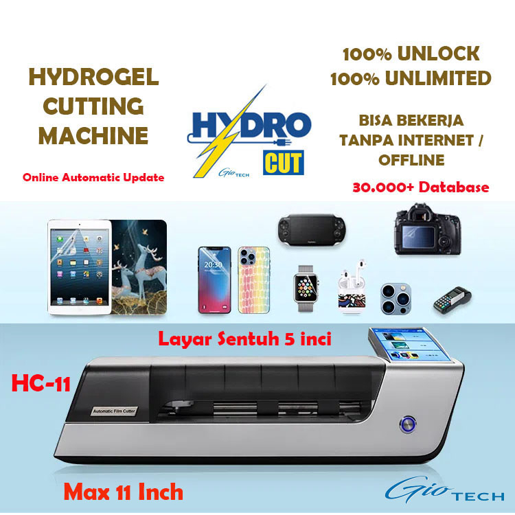 HydroCut Mesin Potong Anti Gores Hydrogel 11 inci Max - Unlimited Unlocked - 30000 database