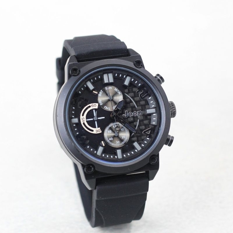 Jam tangan pria jeep chronograph tali rubber