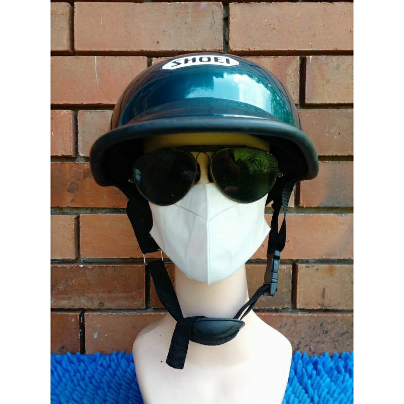 HELM CLASSIK JADUL VINTAGE MODEL HELM ASTREA GRAND MERK SHOEI ORIGINAL NOS / BARU STOK LAWASAN hijau