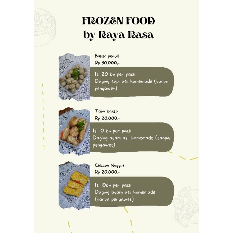 

Frozen Food Premium Harga Terjangkau Raya Rasa