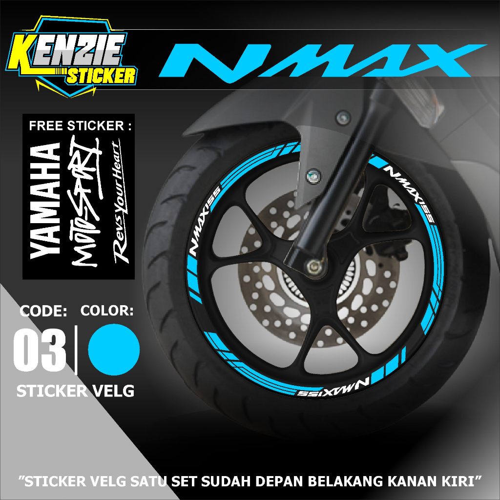 CUTTING STIKER STICKER LIS LIST RODA MOTOR NMAX - Aksesoris Motor Stiker Lis Pelek Roda Ban Rims Yam
