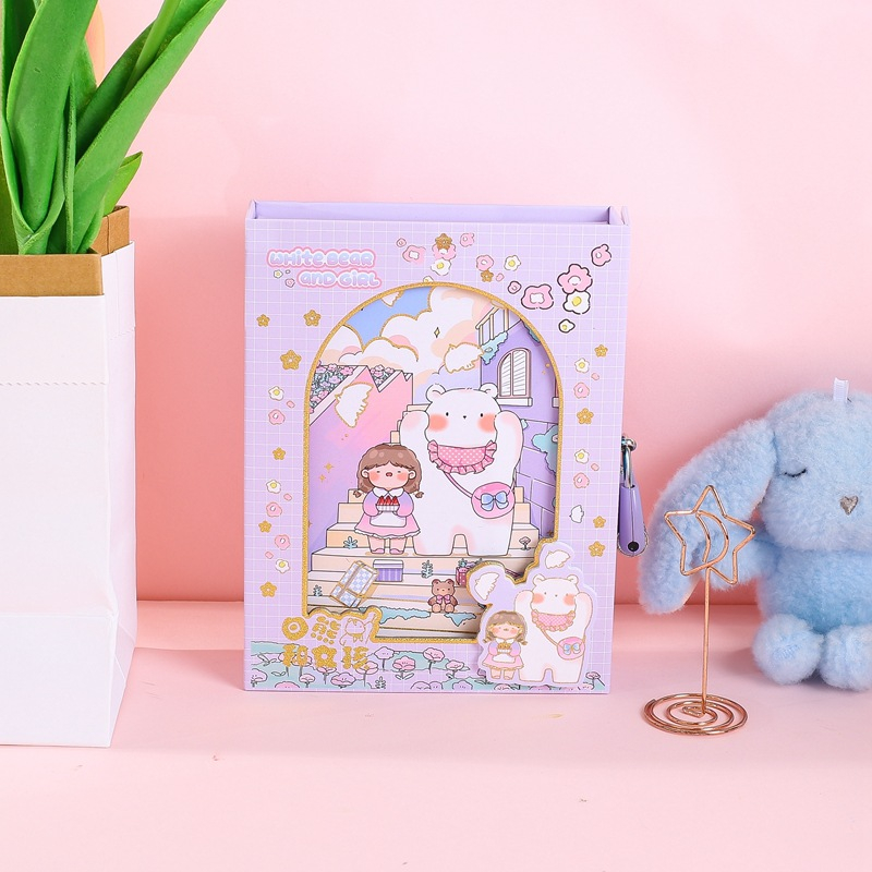 Buku Diary Aesthetic Gembok Passcode Privasi Buku Catatan Harian