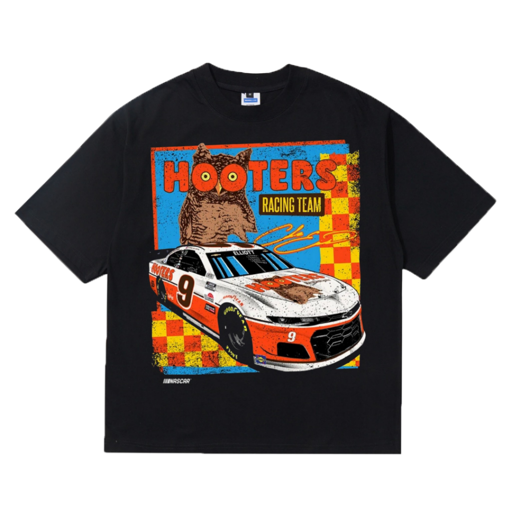 Tshirt Nascar Hooters Racing Team | Kaos Nascar Vintage | Kaos Vintage Oversize | Kaos Pria Distro |