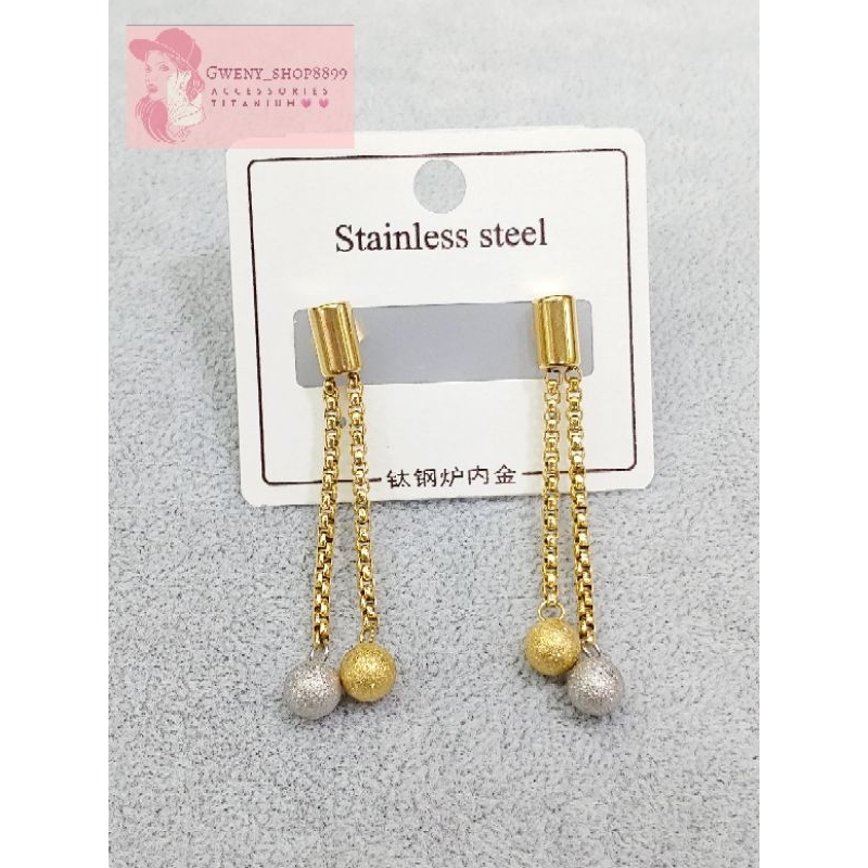 anting tusuk boba / anting titanium anti karat dan anti luntur