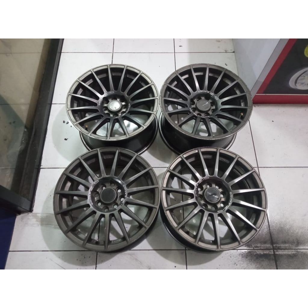 Velg Bekas Racing Jari2 Oz Racing R16 Lebar 7/8,5 Lubang Pcd 4x100 4x114 Grey Buat Mobil City Xenia 