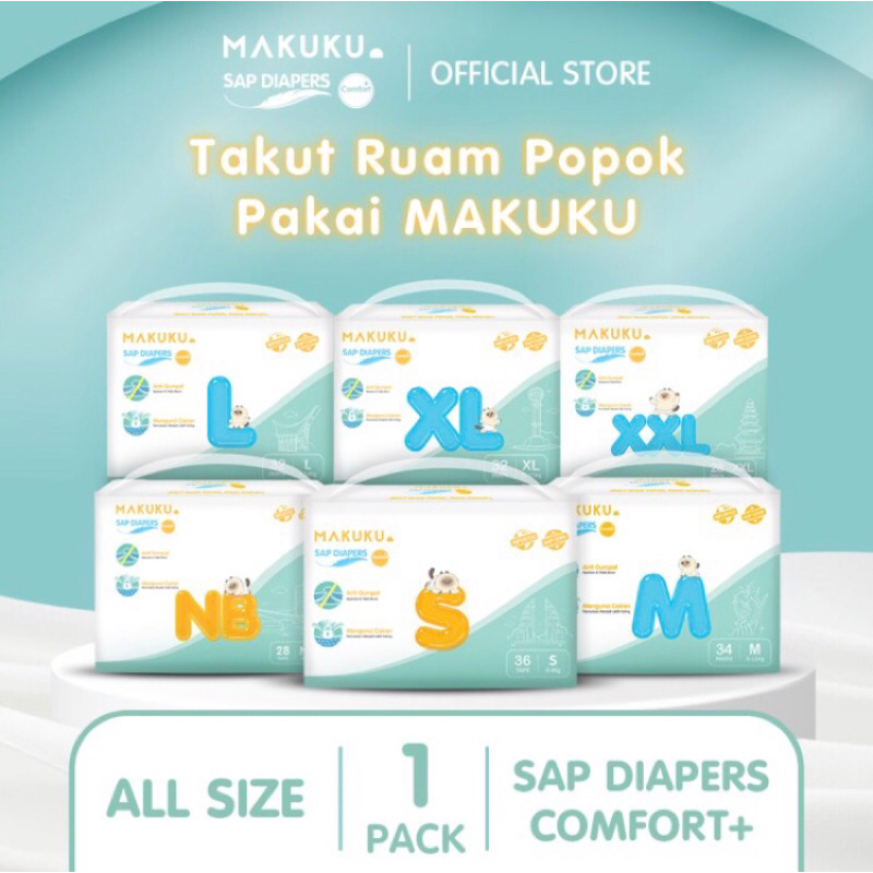 makuku sap diapers comfort + popok makuku comfort+