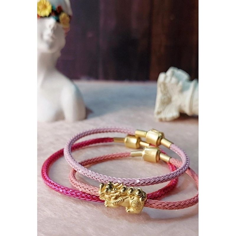 gelang charm hongkong water proff pandora kawat variasi emas 24k 999 baby mini jilin naga pixiu feng
