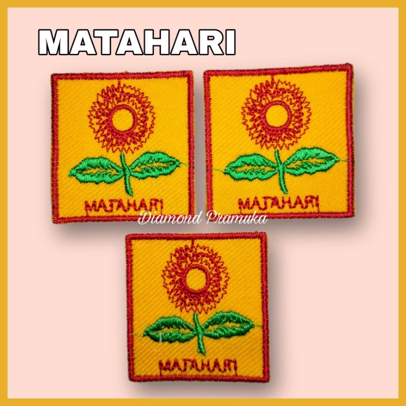Tanda regu pramuka putri bordir bunga matahari Bet bordir tanda regu matahari