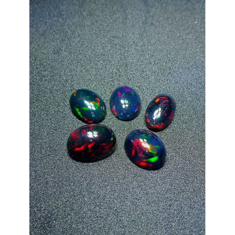 Lostone 5pcs Natural Kalimaya Black Opal Afrika Top Jarong