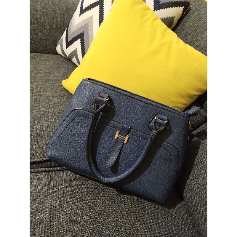 Preloved tas handbag navy