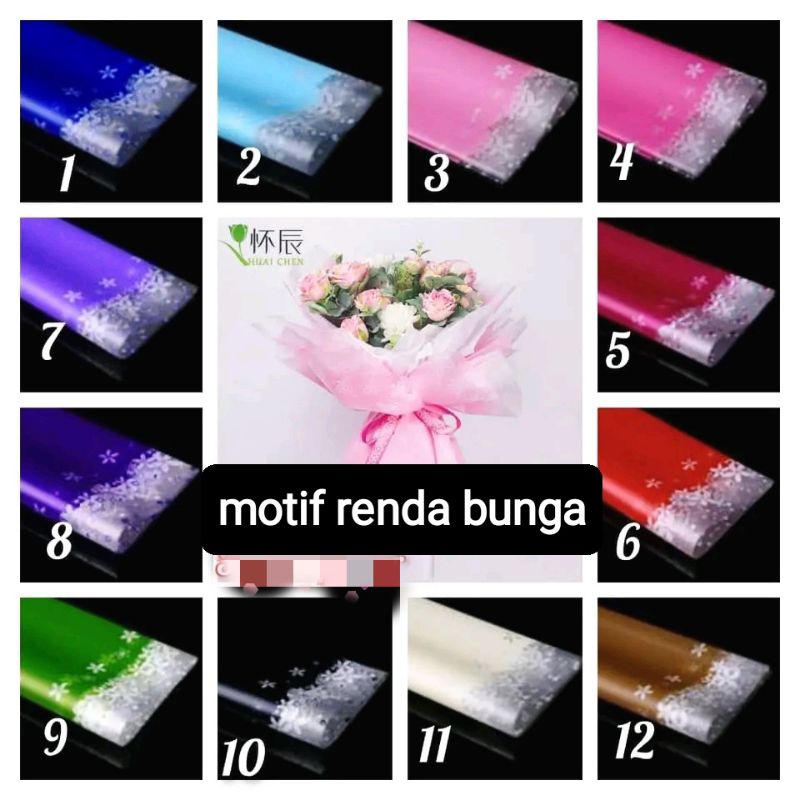 

Terlaris kertas buket motif renda bunga