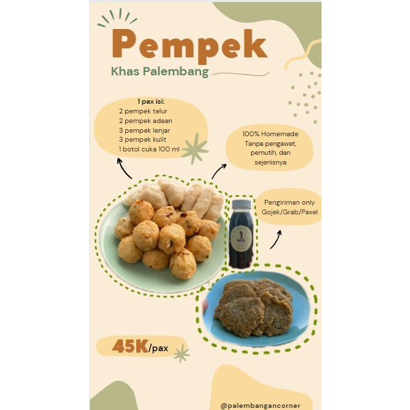 

Pempek Palembang Asli Ikan Tenggiri | 1 Pax isi 10 Pempek