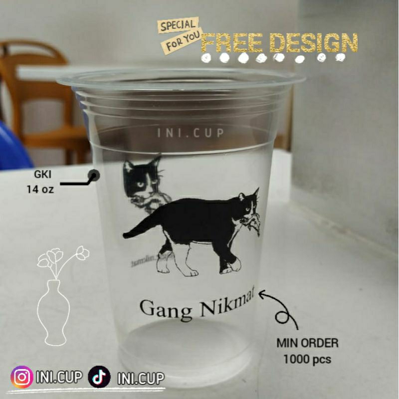 SABLON CUP DATAR  Uk 14 OZ (5,5gr/6gr/7gr) MIN ORDER 500pcs