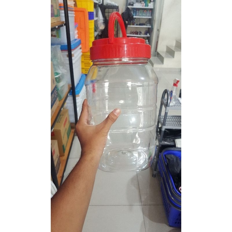 Toples Makanan 10 Liter Kue Biskuit Plastik Roti Jarpet Kotak Lodong Transparan 10 Liter Gagang