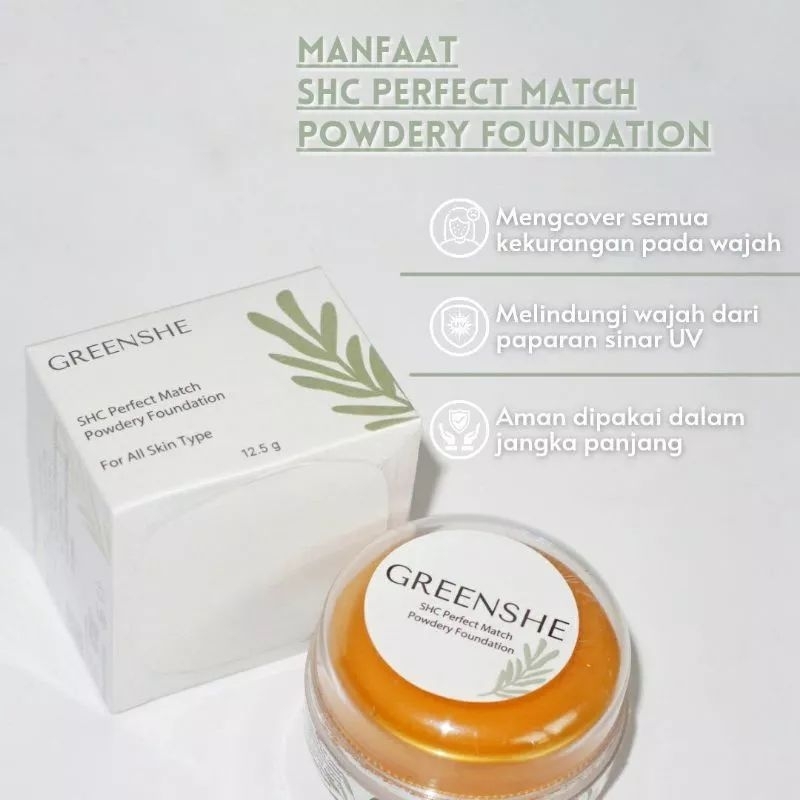 Bedak SHC GREENSHE perfect match foundation