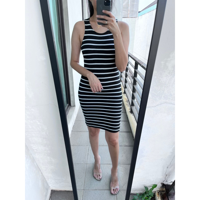 Forever 21 stripes dress atasan wanita baju wanita dress wanita baju viral one set jumpsuit