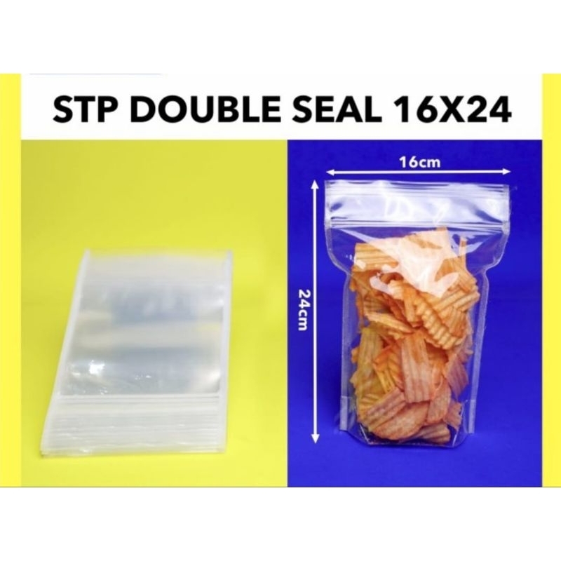 GROSIR 1 BAL Plastik Standing Pouch Uk16x24 / Plastik Kemasan Snack/Plastik Klip Berdiri Double Seal