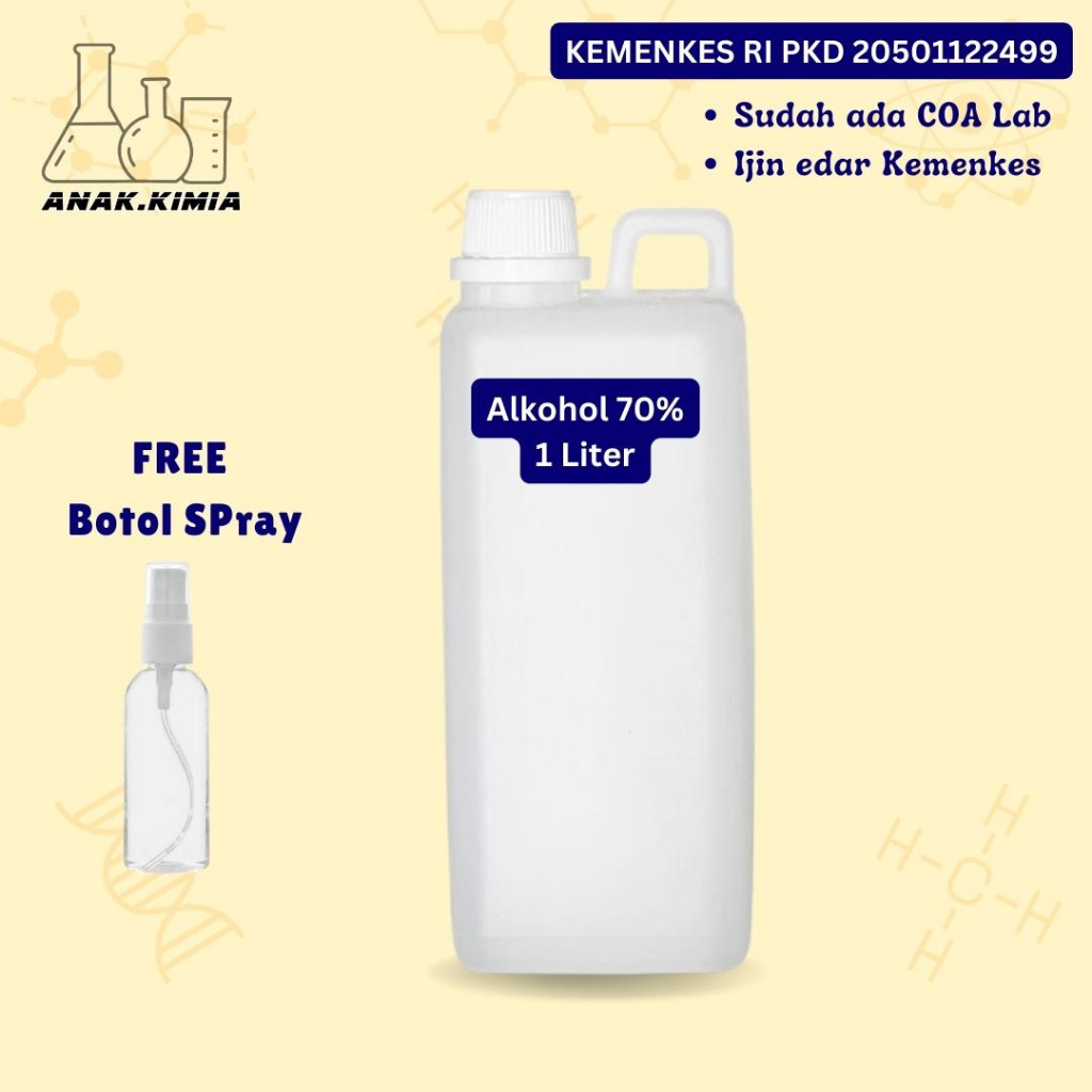 Alkohol 70% 1 Liter Etanol Cairan Antiseptik Alcohol Non Food Grade