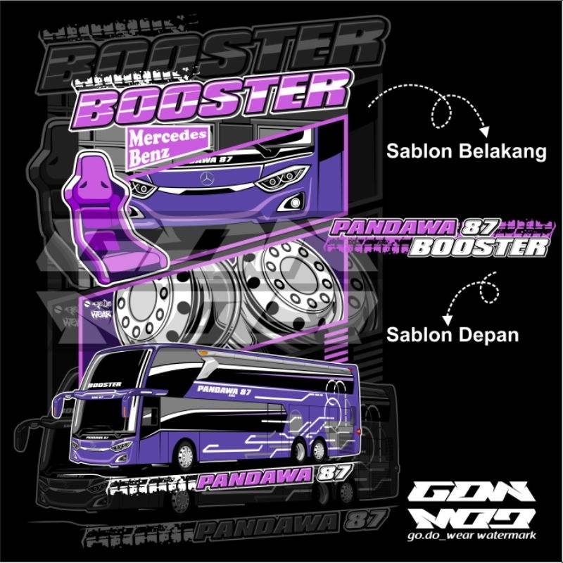 kaos bus pandawa 87 "BOOSTER"