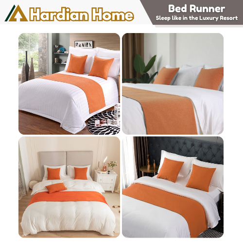Bed Runner Taplak Hiasan Kasur Hotel Kain Linen Halus Tebal 45x160 40x160 45x210 40x210