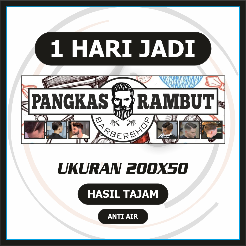 Spanduk pangkas rambut dan cukur rambut barbershop