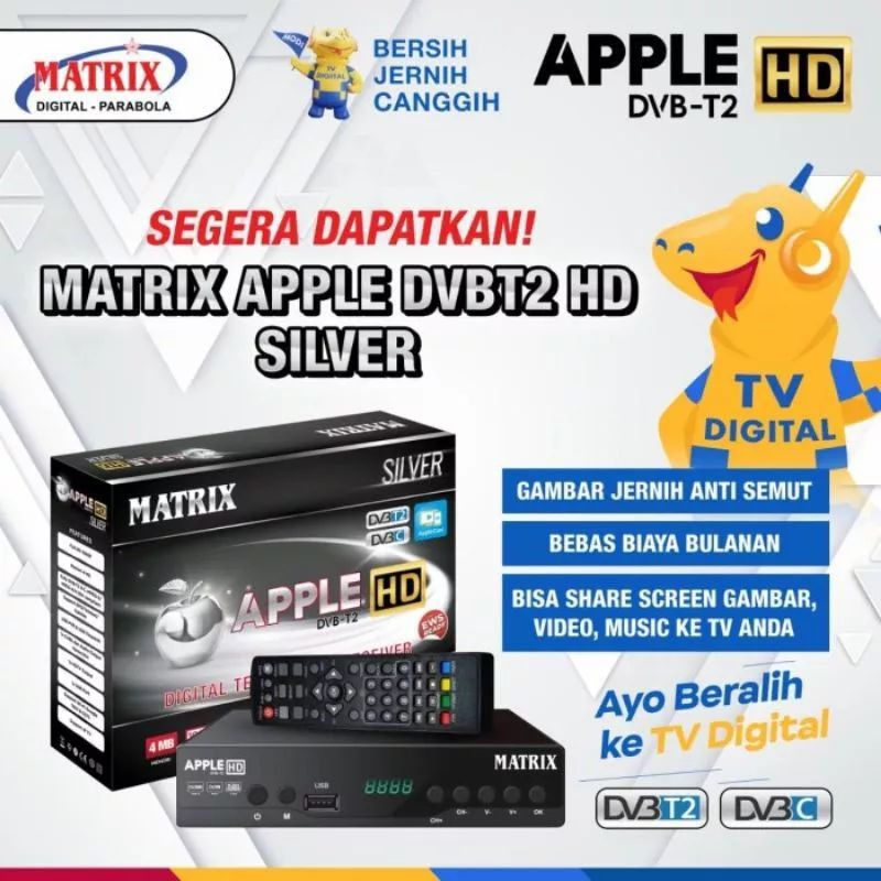 STB SET TOP BOX TV DIGITAL MATRIX APLE SILVER