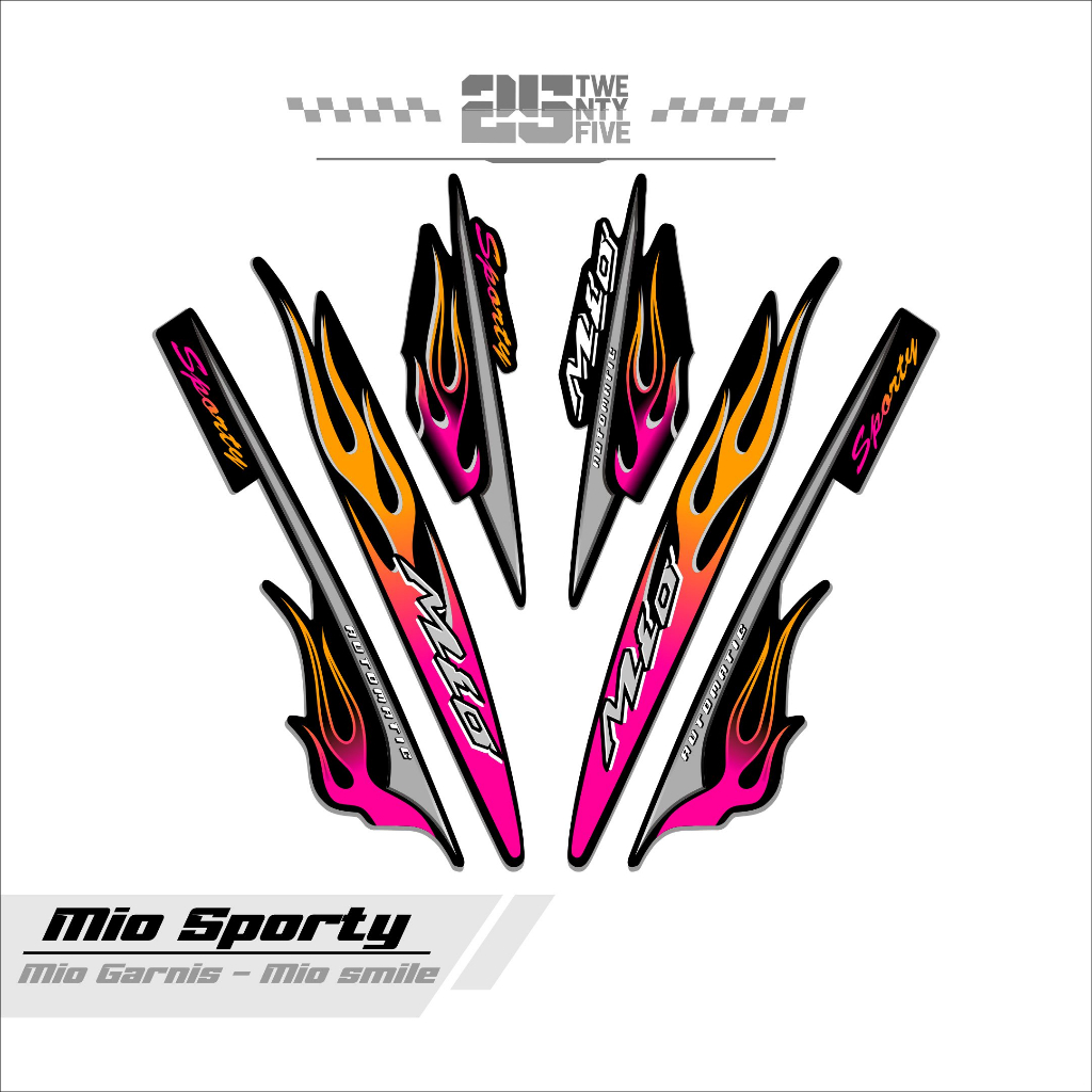 STRIPING MIO SPORTY/VARIASI 7/DASAR HITAM/STIKER MIO/STICKER MIO SPORTY/STIKER MIO SPORTY LAMA/MIO L