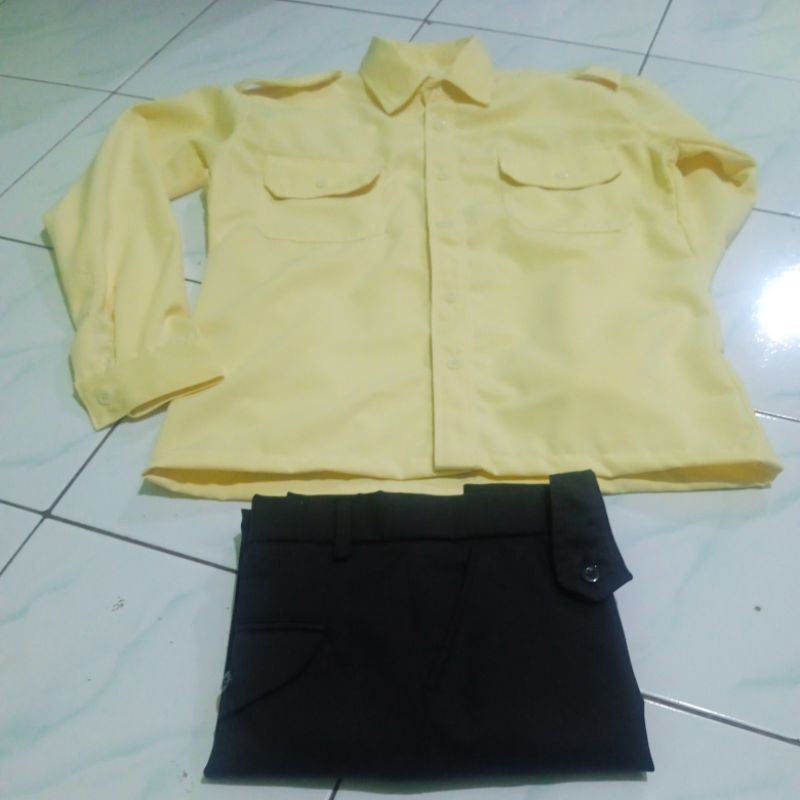 seragam PDH satpam security PDH sus twist terbaru cream